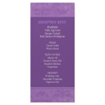 Lilac Damask Wedding Menu / Program rack cards