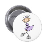 Lilac Figure Skater Girl Button