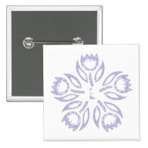 Lilac Initial Tulips Square Button