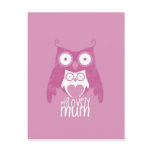 Lilac owl mom post cards