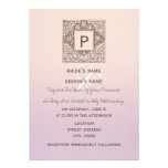 Lilac & Peach Monogram Wedding Invitation