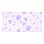 Lilac Purple Pattern of Love Hearts. Photo Card Template