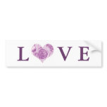 Lilac Rose Heart Love Bumper Sticker bumper stickers