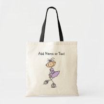 Lilac Stick Figure Girl Ice Skater Customised Bag