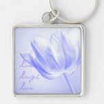 Lilac Tulip Live, Laugh, Love Keychains