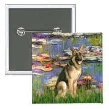 Lilies 2 - German Shepherd 2 Buttons