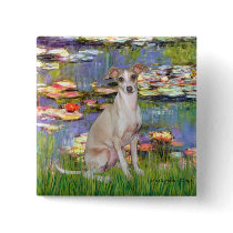 Lilies 2 - Italian Greyhound 5 Pinback Button