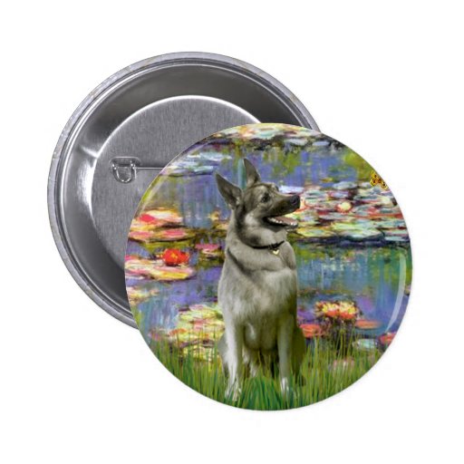 Lilies 2 -Norwegian Elkhound Button