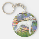 Lilies 2 - White Whippet (11b) Keychains