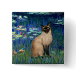 Lilies 5 - Seal Point Siamese cat buttons