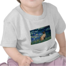 Lilies 5 - Seal Point Siamese cat T-shirt