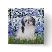 Lilies #6 - Shih Tzu (A1) Pinback Button