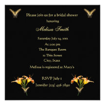 Lilies and Butterflies bridal shower invitation