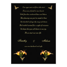 Lilies and Butterflies elopement announcement