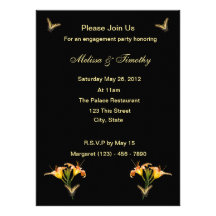 Lilies and Butterflies Personalized Invitation