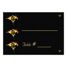 Lilies and Butterflies wedding place card Personalized Invite