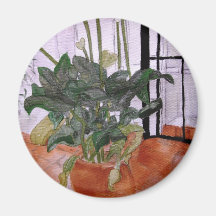 Lilies and Terracotta Refrigerator Magnet