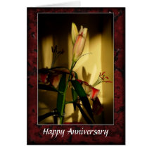 lilies in a glass vase #3 Anniversary card