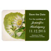 lilies white blossoms save the date magnets