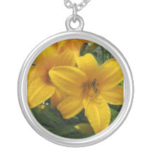Lilies with Raindrops Necklace