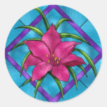 Lilly in Stained Glass Round Stickers