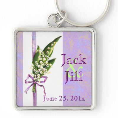 Lilly of the Valley BRIDAL keychain by jan4insight