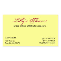 Lilly's Flowers Business Cards