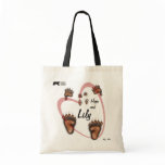 Lily and Hope Heart Paw Prints Tote bags