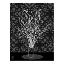 Lily Arrangement in Vase Illustration Postcard