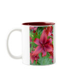 Lily flower - Iridescent red v2b mugs