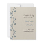 Lily of the Valley on Ecru Linen Save the Date invitations