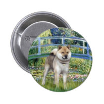 Lily Pond Bridge - Shiba Inu buttons