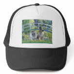 Lily Pond Bridge - Two Keeshonds hats