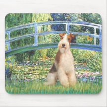 Lily Pond Bridge - Wire Fox Terrier 3 Mousepad
