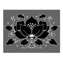 Lily Skull Motif Post Cards