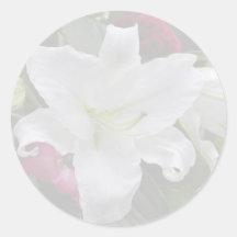 Lily White Envelope Seal Round Sticker
