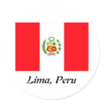 Lima, Peru round stickers
