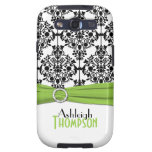 Lime, Black, White Damask Galaxy S3 Case