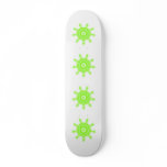 Lime Burst. Fractal Art. Lime green, white. Custom skateboards