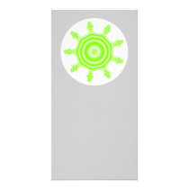 Lime Burst Fractal. Green, grey and white. Photo Card Template