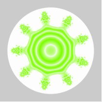 Lime Burst Fractal. Green, grey and white. Acrylic Cut Out