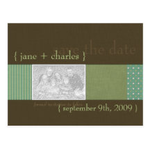 Lime & Chocolate Photo Save the Date Postcard