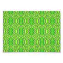 Lime Green 60's Retro Fractal Pattern Photo Print