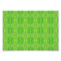 Lime Green 60's Retro Fractal Pattern Photo Print