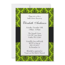 Lime Green and Black Damask Bridal Shower
