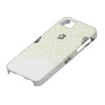 lime green and cream elegant damask pattern iPhone 5 covers