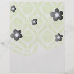 lime green and cream elegant damask pattern flyers