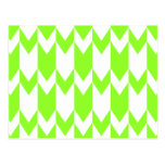 Lime Green and White Chevron Pattern. postcards