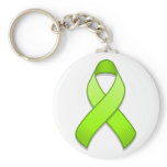 Lime Green Awareness Ribbon Keychain