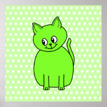 Lime Green Cat. Print